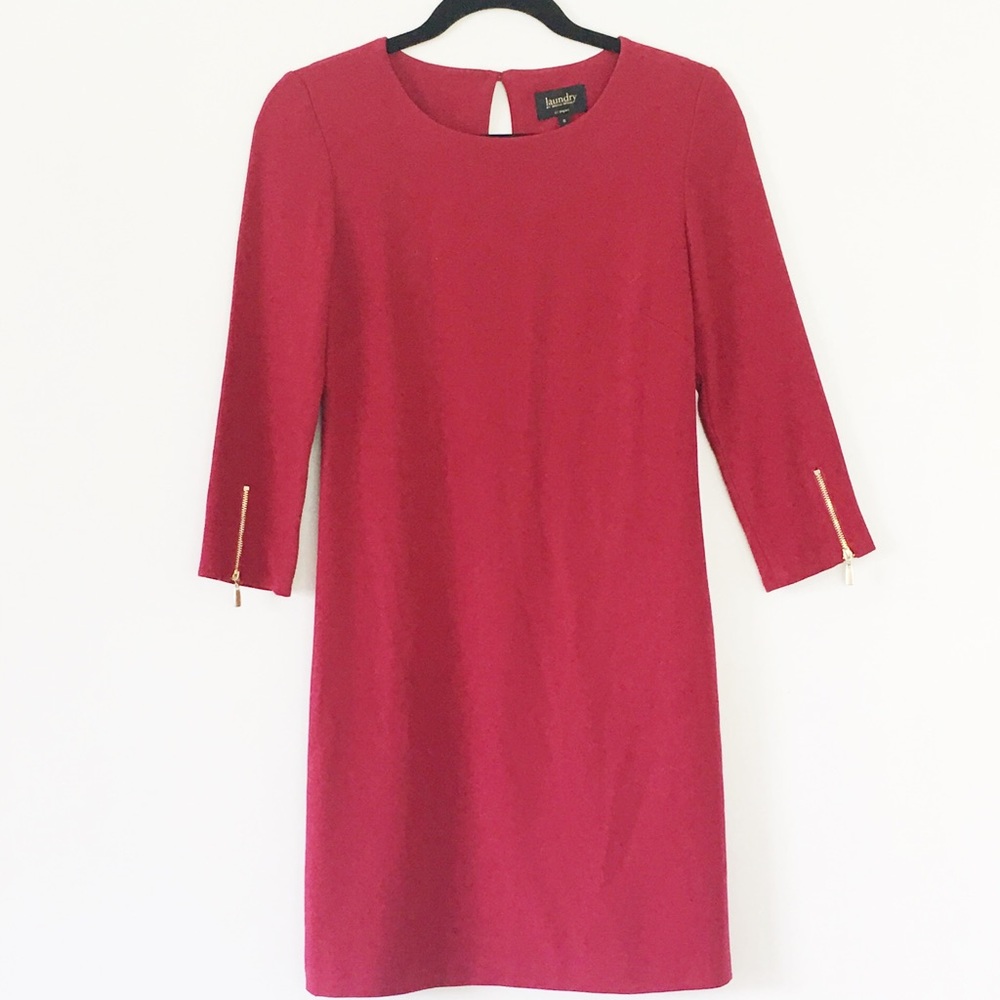 •laundry by Shelli Segal• Red Shift Tunic Dress - Picture 2 of 6